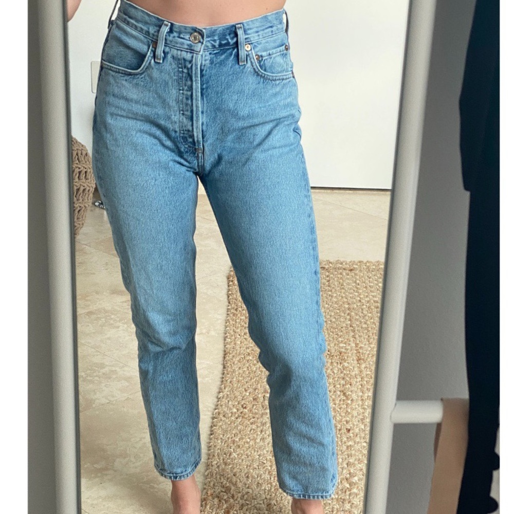 Agolde high rise straight crop jean